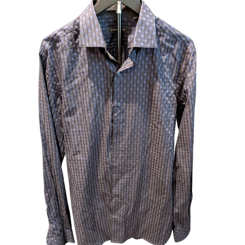 Hammer Made Slim Fit Blue Geometric Dress Shirt Men’s 16 / 41
